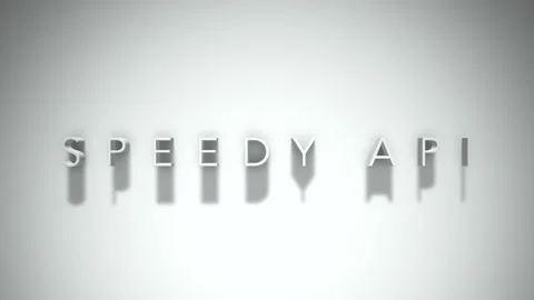 Speedy api 3D title animation with shadows on a white background Stock Footage 297670957