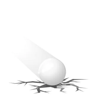 Speedy ball creates surface crack Ilustración de archivo