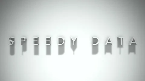 Speedy data 3D title animation with shadows on a white background Stock-Footage 297268948