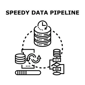 Speedy data pipeline processing, transferring, and optimizing information flo イラスト素材