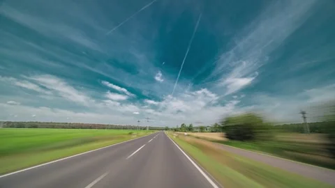 A speedy forward drive on a two-lane rural road in germany Stock Footage 244155240