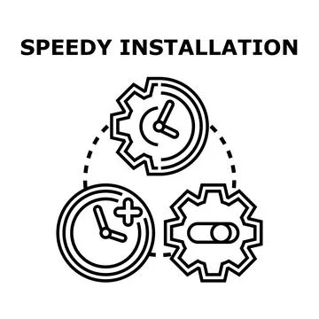 Speedy installation with efficient time management settings Stock Illustration