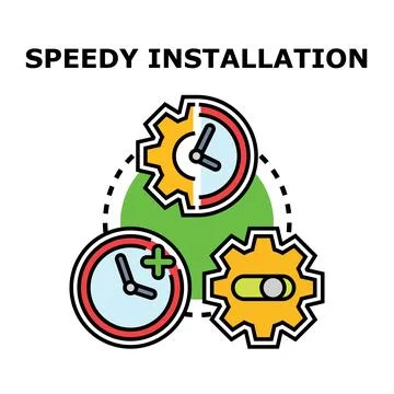 Speedy installation with efficient time management settings Stock Illustration