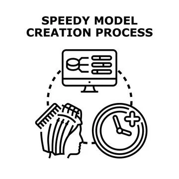Speedy model creation process concept illustration Stock Illustration