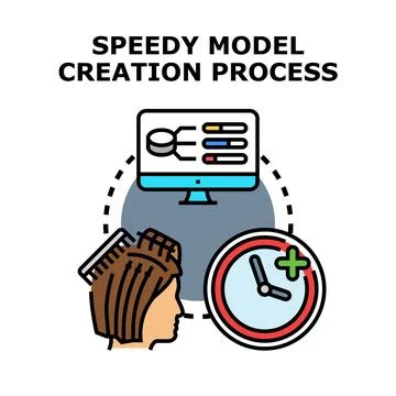 Speedy model creation process concept illustration Stock Illustration