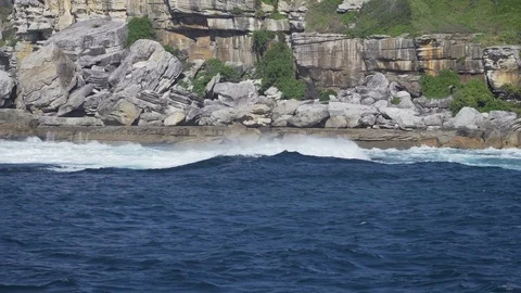 Speedy ocean wave at seaside Stock Footage 86169244
