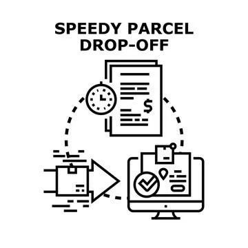 Speedy parcel drop off logistics and delivery concept Stock Illustration