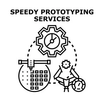 Speedy prototyping services concept illustration Stock Illustration