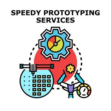 Speedy prototyping services concept illustration Stock Illustration