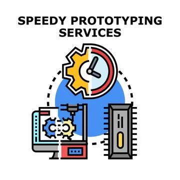 Speedy prototyping services engineering product development process Stock Illustration