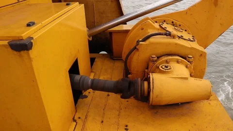 Speedy rotating engines of ferry, powerful engine, river transport Video stock 105720497