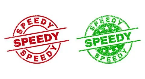 SPEEDY Round Stamp Seals Using Rubber Surface Stock Illustration