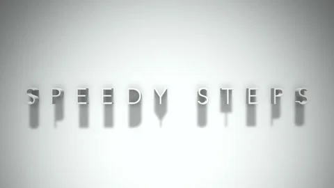Speedy steps 3D title animation white text on a white background Stock Footage 299646487