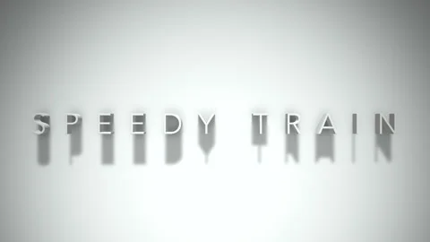 Speedy train 3D title animation white text on a white background Stock Footage 299822113