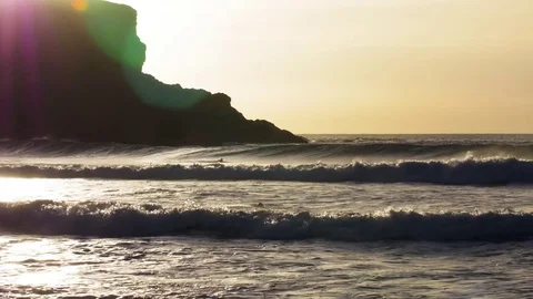 Speedy waves moving towards coast Stock Footage 71541541