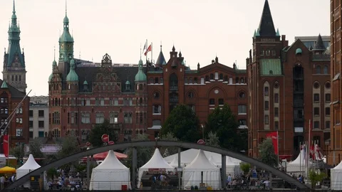 The Speicherstadt - the largest warehouse district in the world, Hamburg,Germany Stock Footage 86801901
