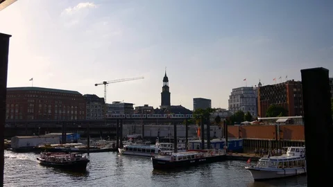 The Speicherstadt - the largest warehouse district in the world, Hamburg,Germany Stock Footage 86806472