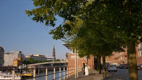 The Speicherstadt - the largest warehouse district in the world, Hamburg,Germany Stock Footage 86806593