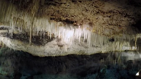 Speleothem in the Crystal Cave, Bermuda. Stock Footage 63317205