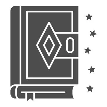 Spell Book solid icon, Halloween concept, Magic book sign on white background 스톡 일러스트