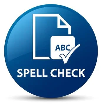 Spell check document blue round button イラスト素材