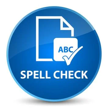 Spell check document elegant blue round button イラスト素材