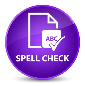 Spell check document elegant purple round button イラスト素材