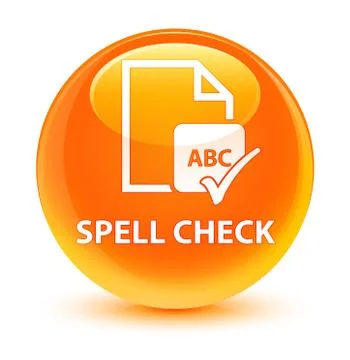 Spell check document glassy orange round button イラスト素材