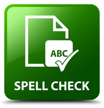 Spell check document green square button イラスト素材