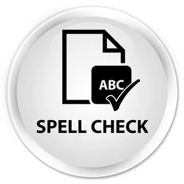 Spell check document premium white round button Stockillustratie