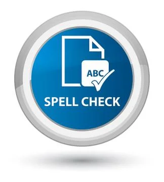 Spell check document prime blue round button Ilustração Stock