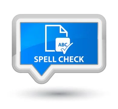 Spell check document prime cyan blue banner button イラスト素材