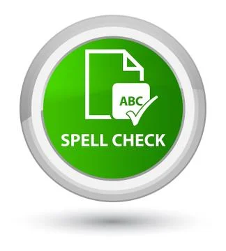 Spell check document prime green round button Ilustração Stock
