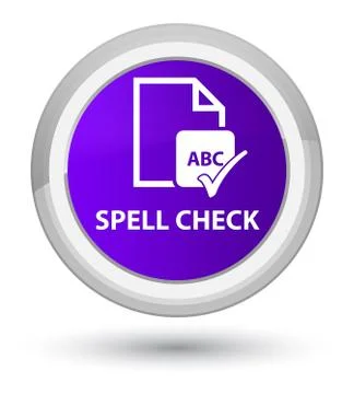 Spell check document prime purple round button Ilustração Stock