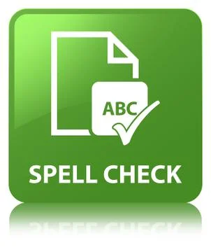 Spell check document soft green square button Stockillustratie