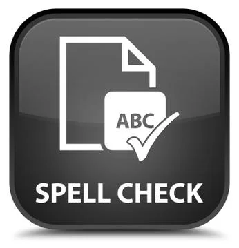 Spell check document special black square button イラスト素材