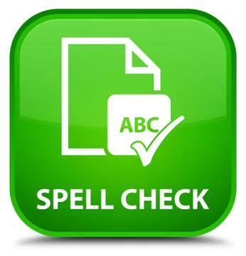 Spell check document special green square button イラスト素材