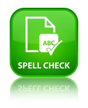 Spell check document special green square button イラスト素材