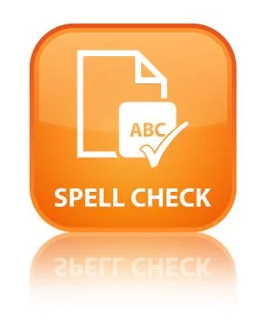 Spell check document special orange square button イラスト素材