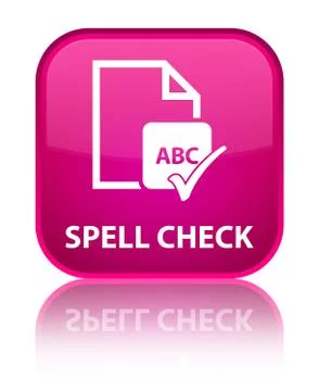 Spell check document special pink square button イラスト素材
