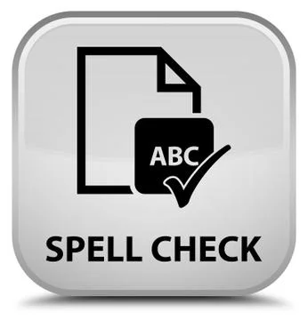 Spell check document special white square button Stockillustratie