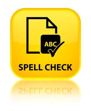 Spell check document special yellow square button イラスト素材