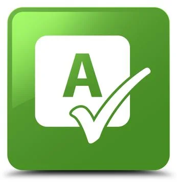 Spell check icon soft green square button Stock Illustration