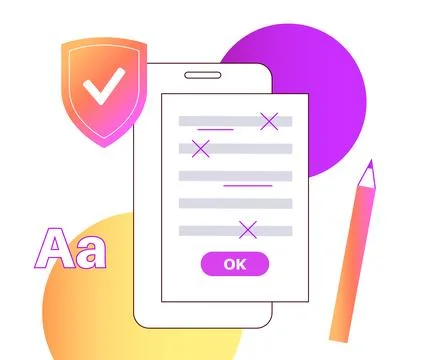 Spell check online 스톡 일러스트