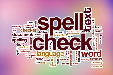 Spell check word cloud with abstract background イラスト素材