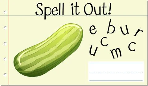 Spell it out cucumber Stock Illustration