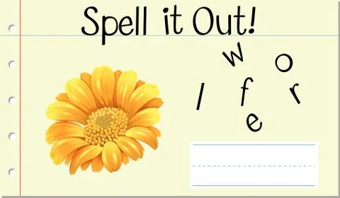 Spell it out flower Ilustração Stock