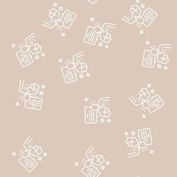 Spell magic line seamless pattern Stock Illustration