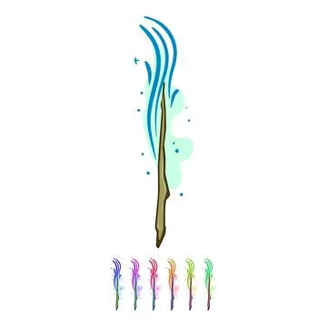 Spell magic stick cartoon vector graphic Stock Illustration