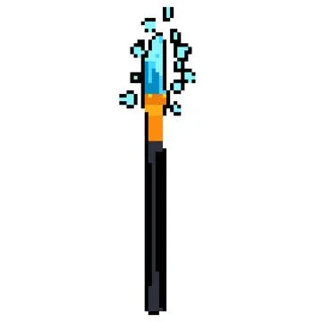 Spell magic wizard stick pixel art vector illustration Stock Illustration